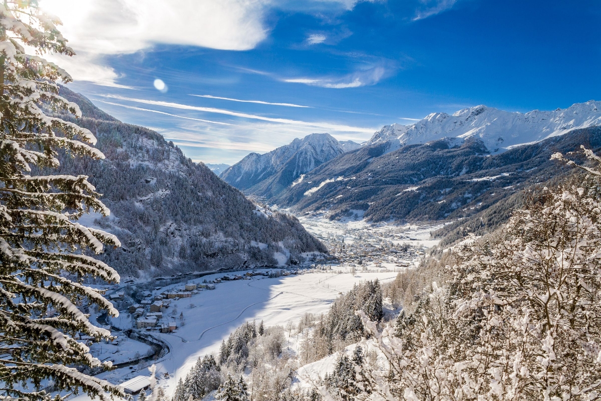 Blick auf Poschiavo und den Miralago